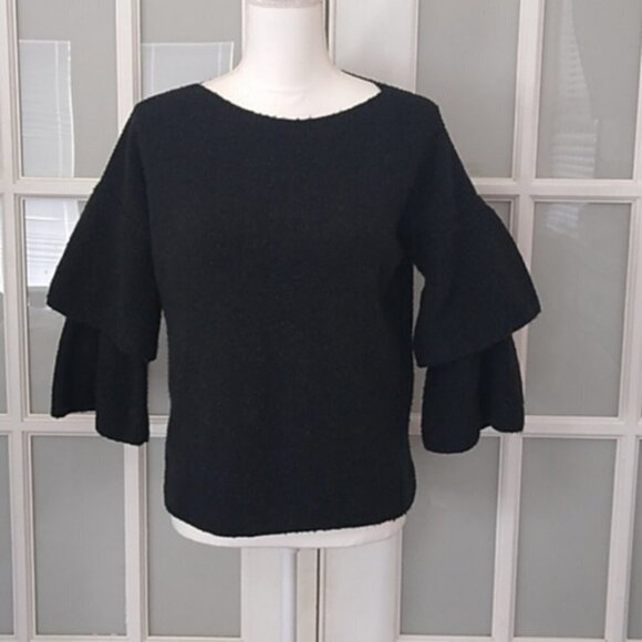 Madewell Tier Sleeve Pullover Sweater Heather Metal - Picture 4 of 16